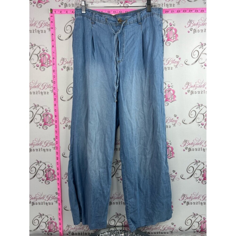 Joe Fresh pants flare leg wide Light Blue Wide Leg Flare Pants